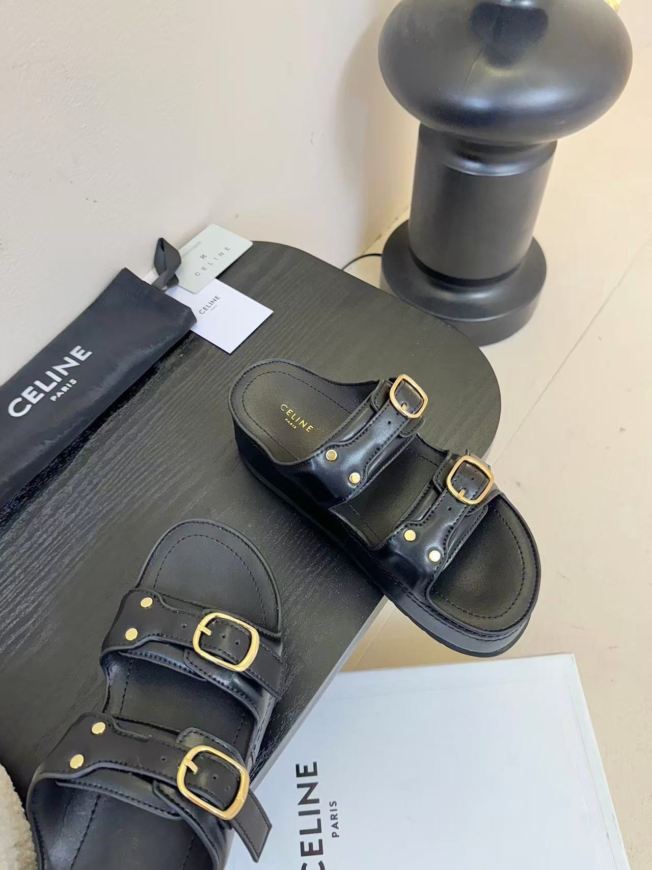 CELINE ポリー ウェッジミュール / カーフスキン