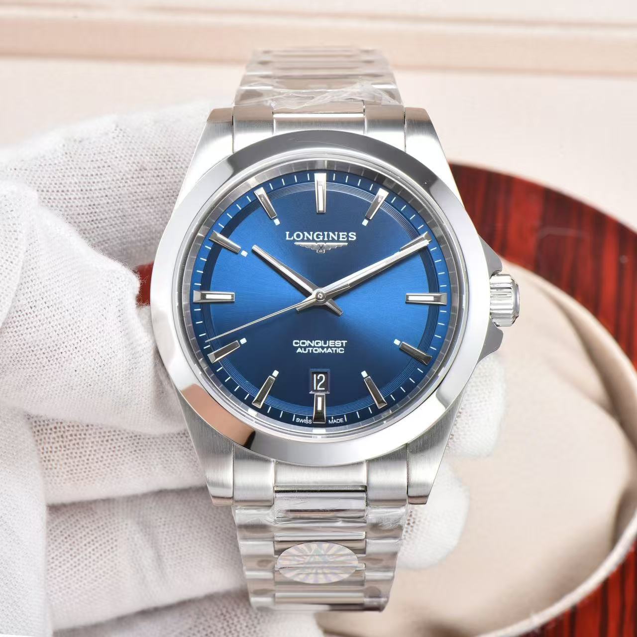 LONGINES  ロンジン  コンクエスト, L3.830.4.92.6, 自動巻 ウォッチ, Ø 41.00 mm, ステンレススティール.