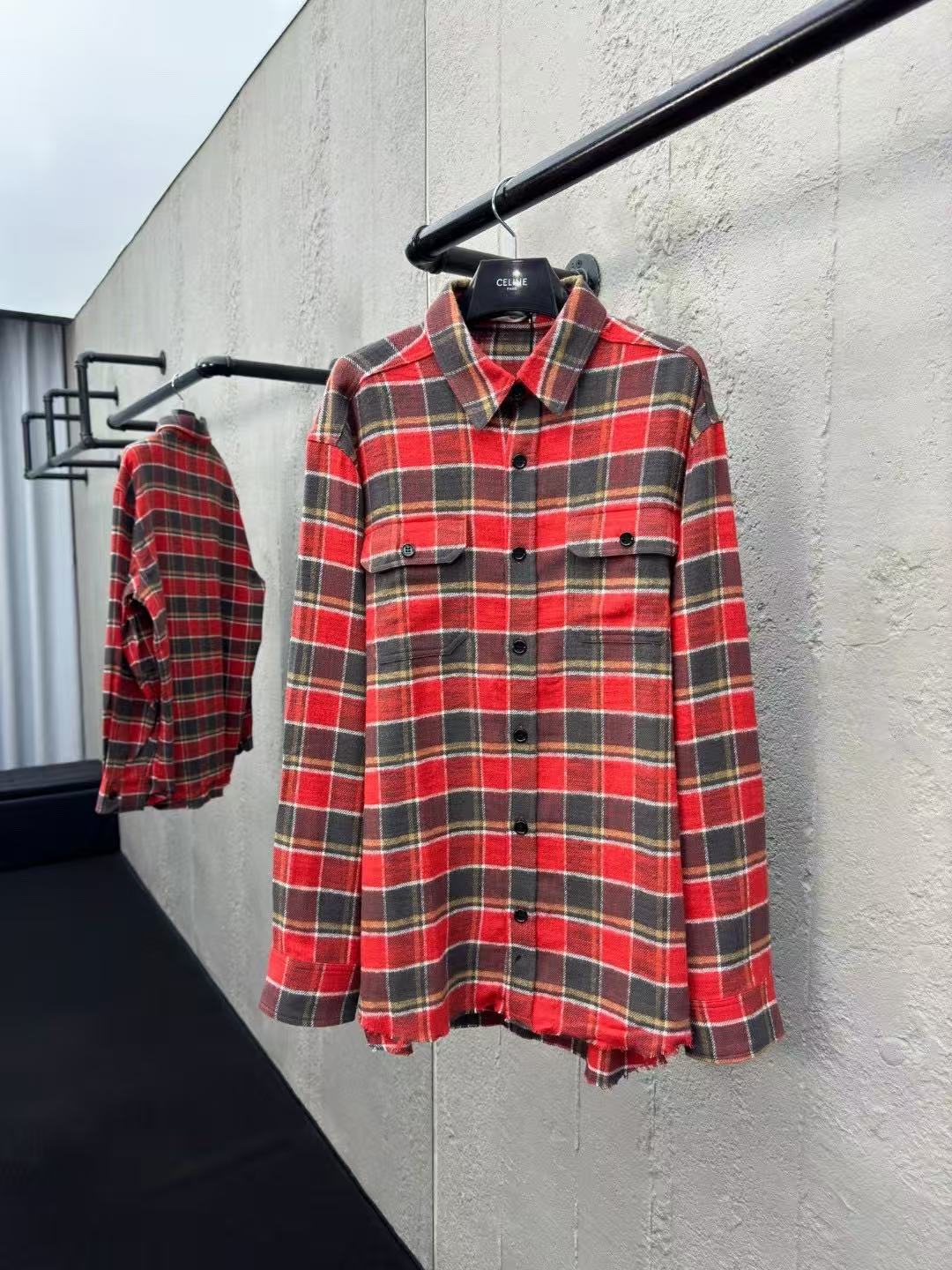 CELINE チェック ルーズシャツ / コットン