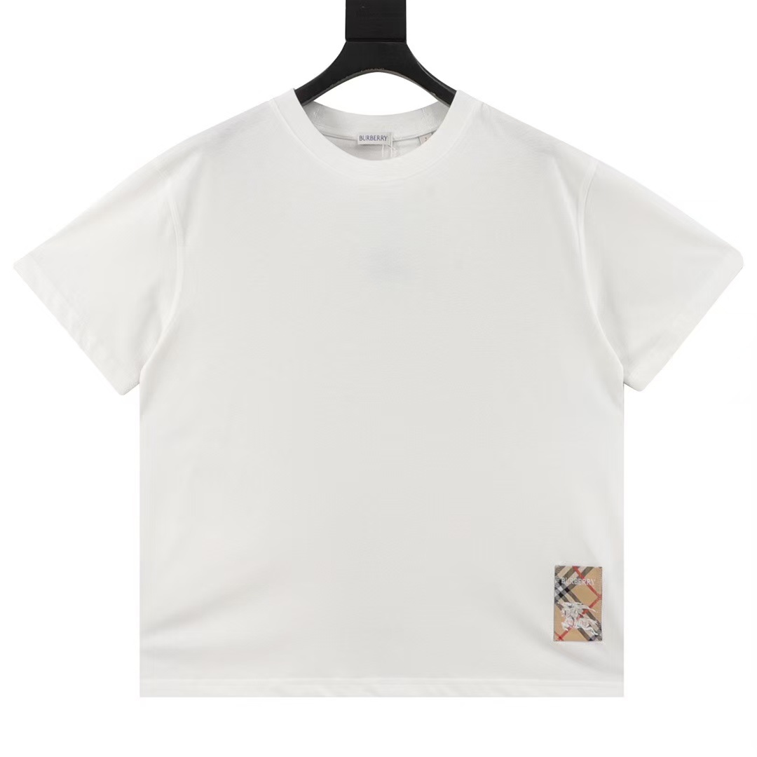 Burberry チェックラベル コットンTシャツ