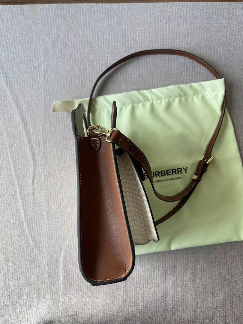 Burberry ミニ ツートン キャンバス＆レザー ポケットバッグ