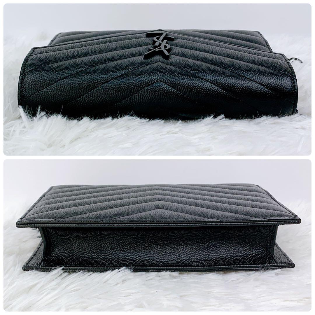  サンローラン チェーンウォレット 2way バッグ YSLロゴ 黒
