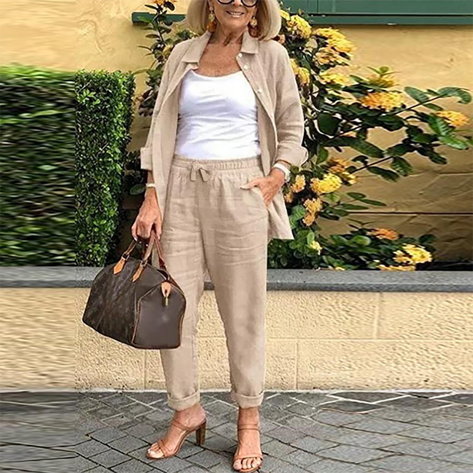 In Stock Amazon Cross-Border 2025 Spring and Autumn New Women's Solid Color Casual Set Long Sleeve Long Pants Two-Piece Set
