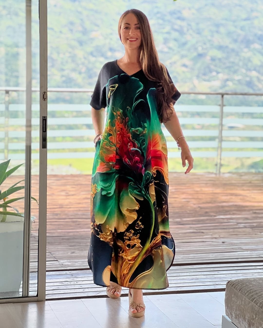🌴Summer Specials SALE 50% OFF🌴Women's Loose Casual V-Neck Printed Short Sleeve Dresses