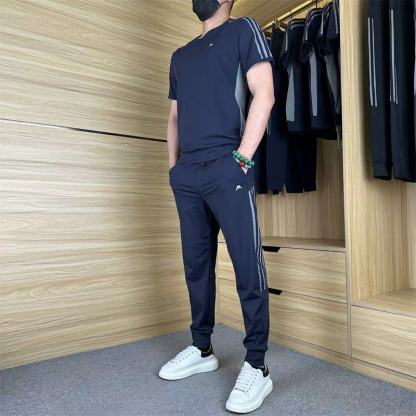 🎁Two-piece sports set for men: short-sleeved T-shirt and long pants