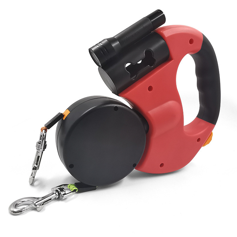 Automatic Retractable Leash with LED Flashlight, Dual Head Dog Walking Leash, Pet Supplies Manufacturer