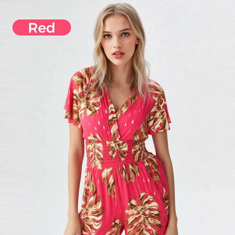 🌸Summer Sale🔥Casual Floral Polka Dot Pocket Rompers