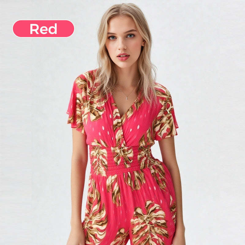 🌸Summer Sale🔥Casual Floral Polka Dot Pocket Rompers