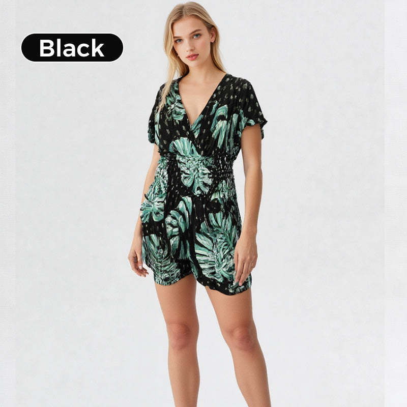 🌸Summer Sale🔥Casual Floral Polka Dot Pocket Rompers