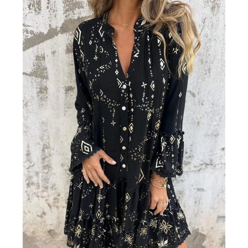 💖Big price reduction! 🔥💖Women's geometric pattern comfortable midi