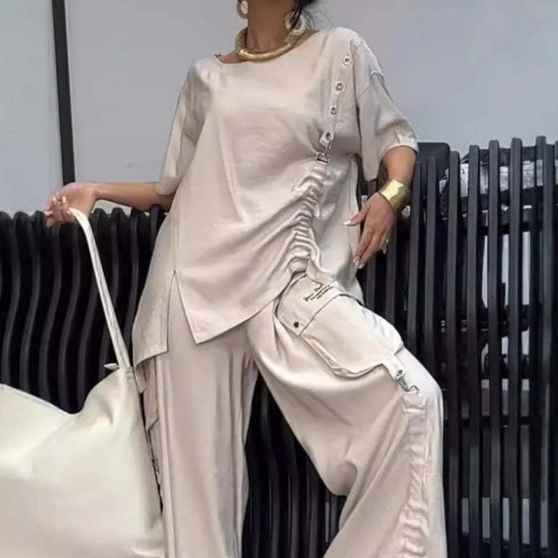 💗Summer Specials💗Women's Round Neck T-Shirt and Trousers Two-Piece Suit💕
