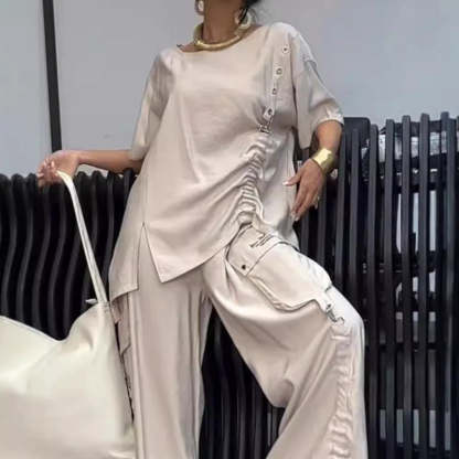 💗Summer Specials💗Women's Round Neck T-Shirt and Trousers Two-Piece Suit💕
