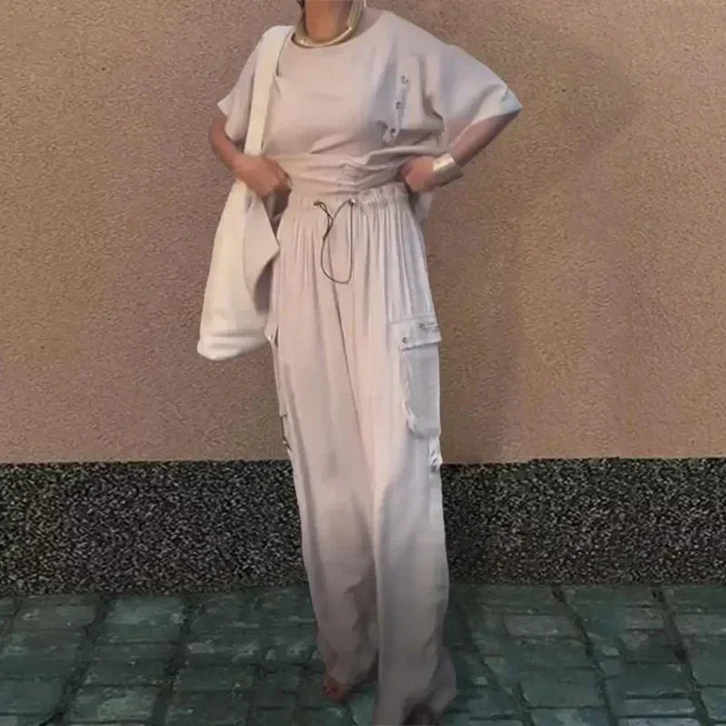 💗Summer Specials💗Women's Round Neck T-Shirt and Trousers Two-Piece Suit💕