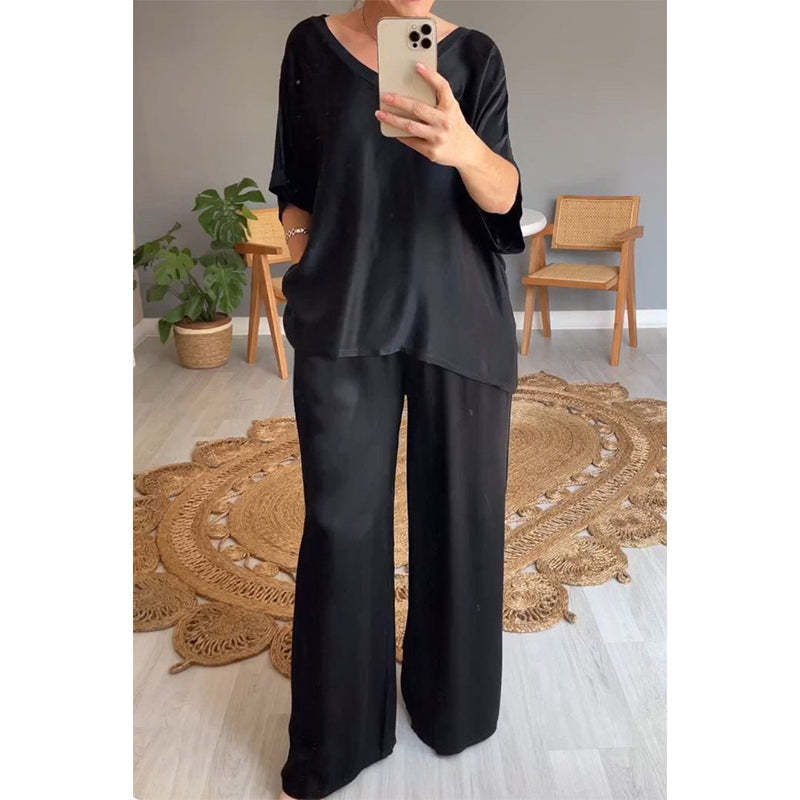 ⏳Time-limited Special⏰Loose Satin Women's Top & Pants Set