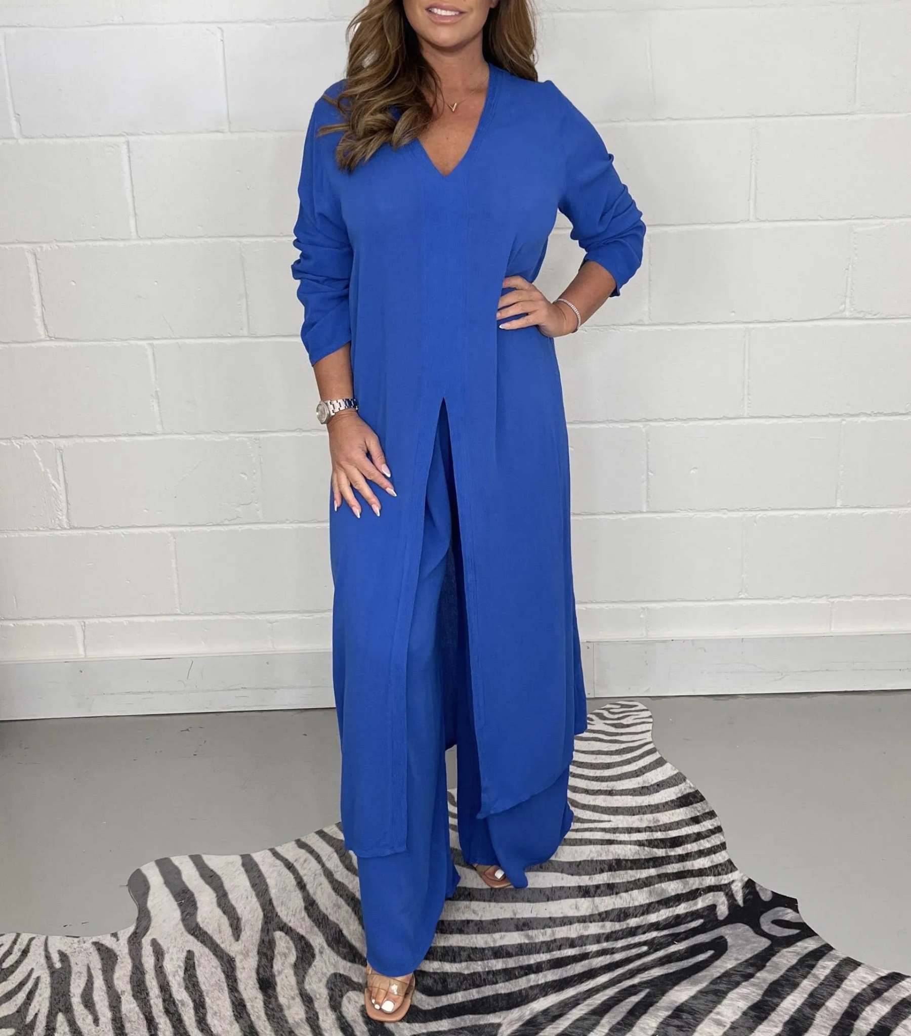 🔥2-Piece Casual Set - Long Top & Trousers👜😍