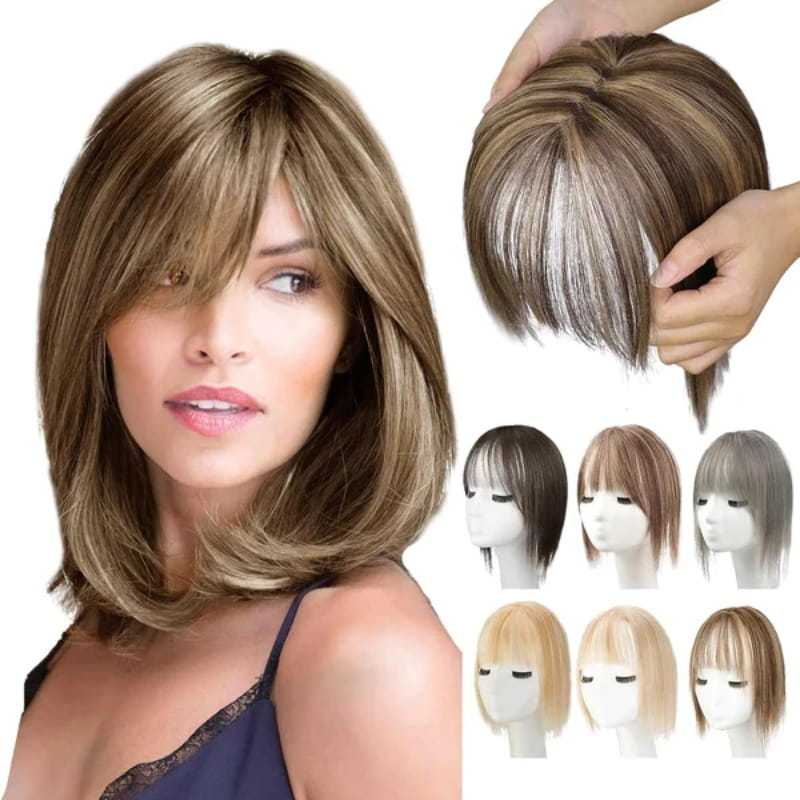 🔥Big price reduction🔥Natural Hair Toppers with Bangs for Women🛒