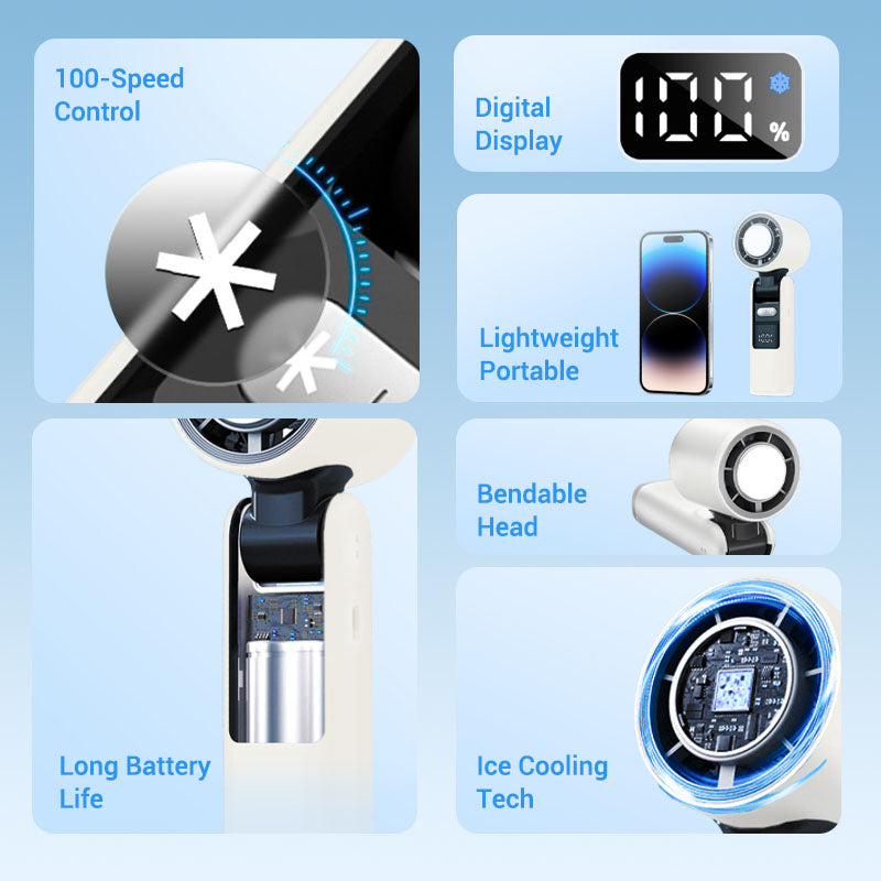 ✨2025 Hot Sale 50% OFF⌛❄️IcePoint™ Mini Handheld Cooling Fan