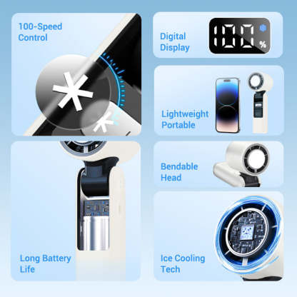 ✨2025 Hot Sale 50% OFF⌛❄️IcePoint™ Mini Handheld Cooling Fan