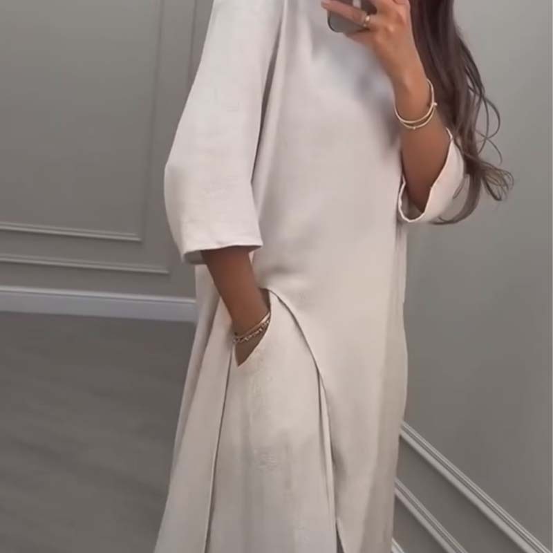  💃Limited Sale 57% OFF💕Solid color irregular top & wide leg pants 2-PCS set