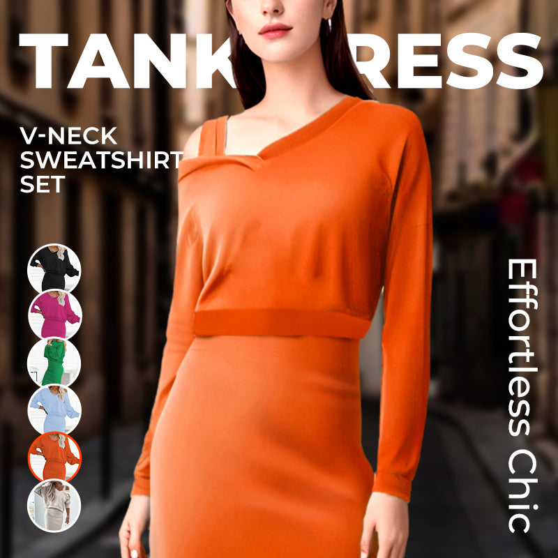 🌸HOT SALE 49% OFF🌸Women's two-piece set with sleeveless dress and loose V-neck sweater