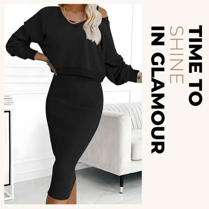 🌸HOT SALE 49% OFF🌸Women's two-piece set with sleeveless dress and loose V-neck sweater