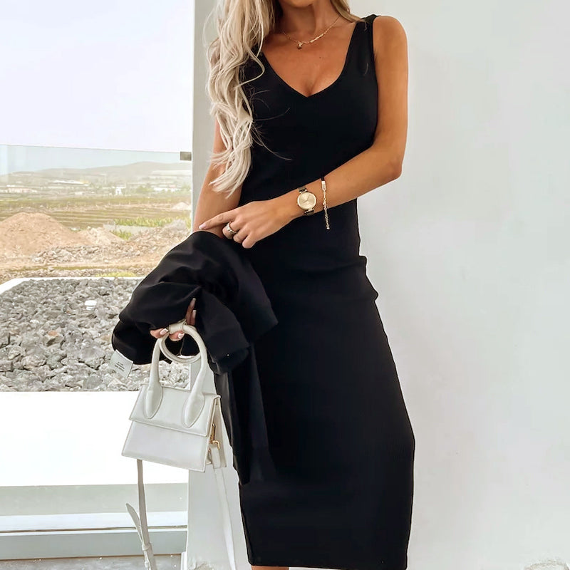 🌸HOT SALE 49% OFF🌸Women's two-piece set with sleeveless dress and loose V-neck sweater