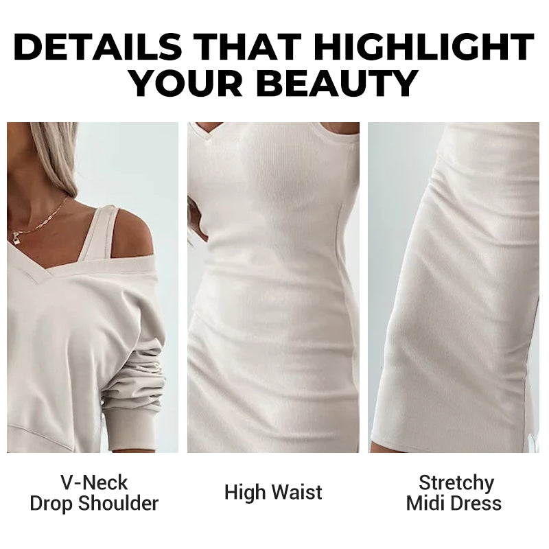 🌸HOT SALE 49% OFF🌸Women's two-piece set with sleeveless dress and loose V-neck sweater