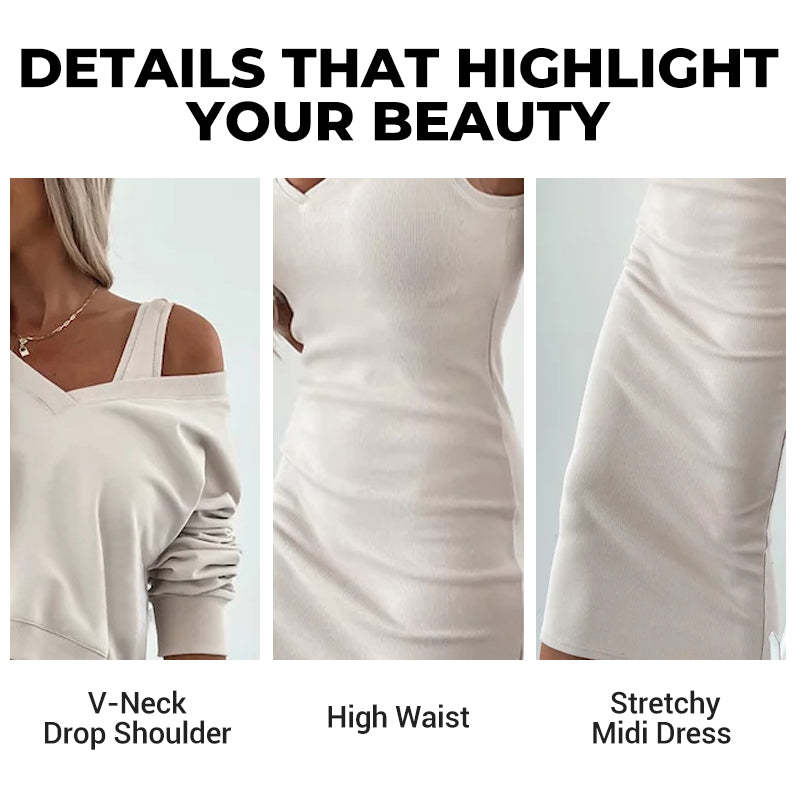 🌸HOT SALE 49% OFF🌸Women's two-piece set with sleeveless dress and loose V-neck sweater