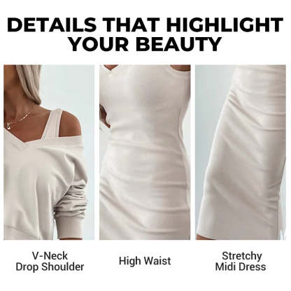 🌸HOT SALE 49% OFF🌸Women's two-piece set with sleeveless dress and loose V-neck sweater