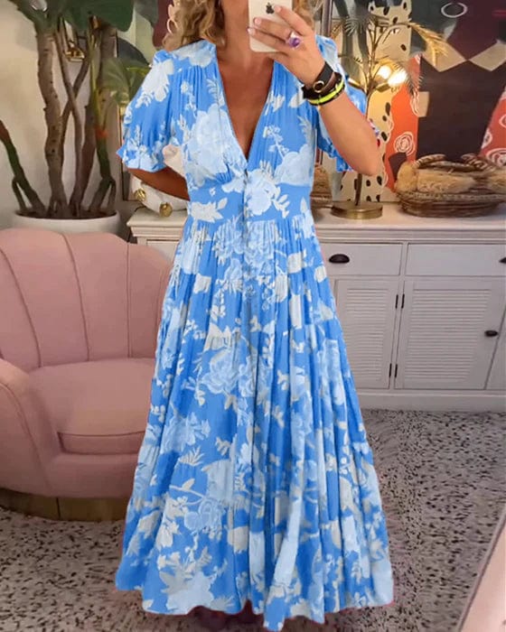 🎁What should I wear tomorrow?⏳Cozy V-neck Long Dress with pocket