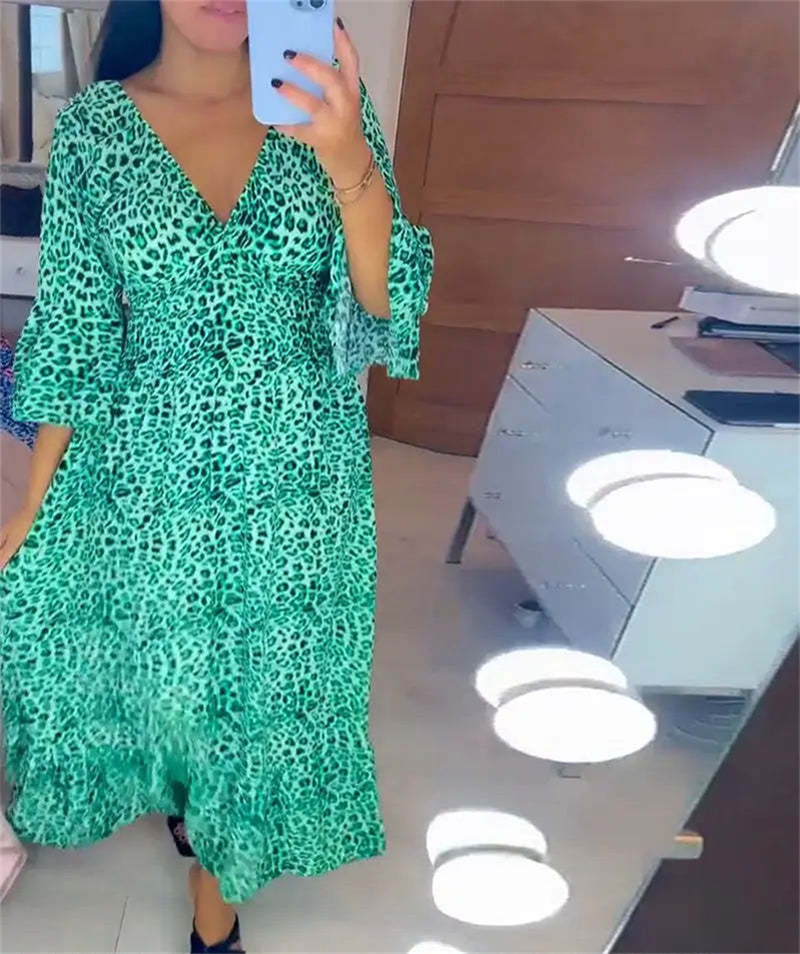 🔥What should I wear tomorrow?🔥Women's Cotton Wrap Dress with leopard