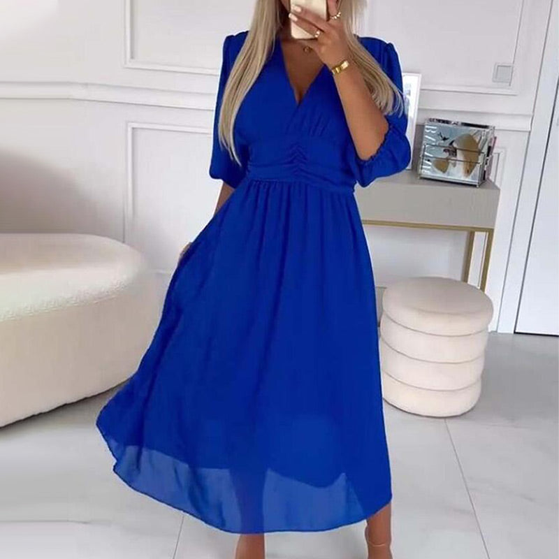 🌈2025 Trending Colors! V-neck chiffon fairy dress 👗