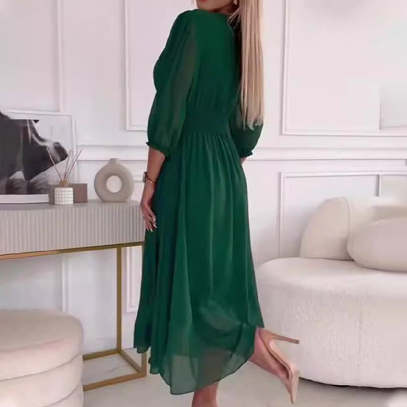 🌈2025 Trending Colors! V-neck chiffon fairy dress 👗