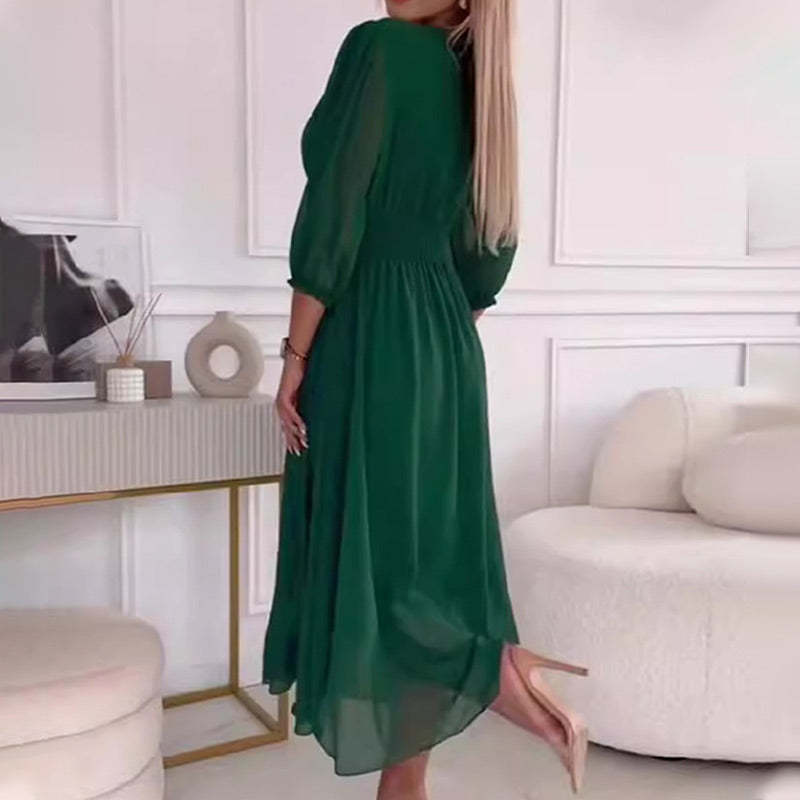 🌈2025 Trending Colors! V-neck chiffon fairy dress 👗