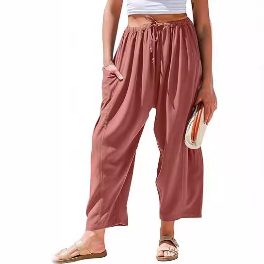 Summer Hot Sale 50% OFF👖Women's Linen Wide Leg Pants with Pockets