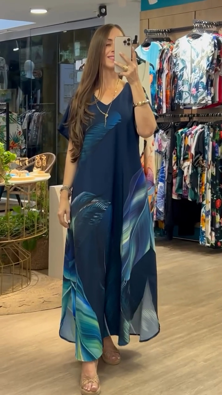 🌴Summer Specials SALE 50% OFF🌴Women's Loose Casual V-Neck Printed Short Sleeve Dresses
