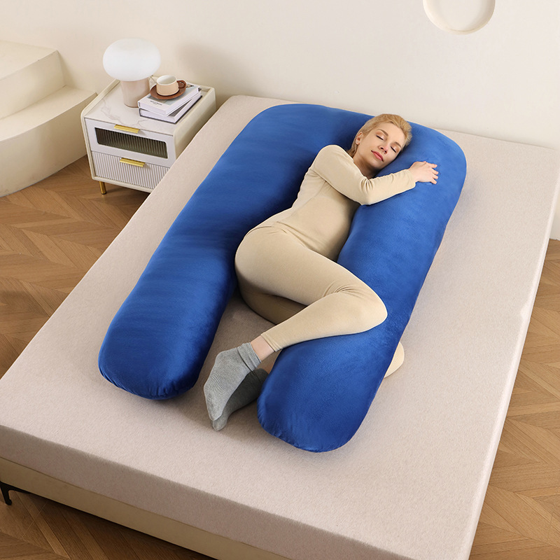 Pregnancy Pillow Manufacturer Cross-Border Amazon Multifunctional Side Sleep Pillow Pure Cotton Removable Washable U-Shaped Pillow Nap Pillow Cushion