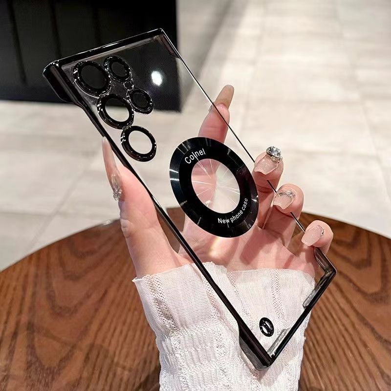 Compatible with Samsung S25 ULTRA Ultra-Thin Phone Case S23U Electroplated Frameless S24 Transparent Non-Yellowing PC Hard Case