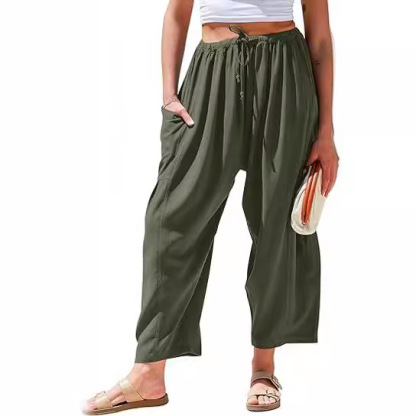 Summer Hot Sale 50% OFF👖Women's Linen Wide Leg Pants with Pockets