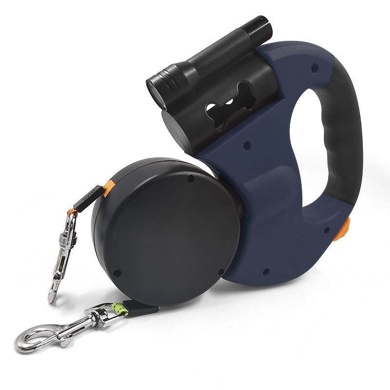 Automatic Retractable Leash with LED Flashlight, Dual Head Dog Walking Leash, Pet Supplies Manufacturer