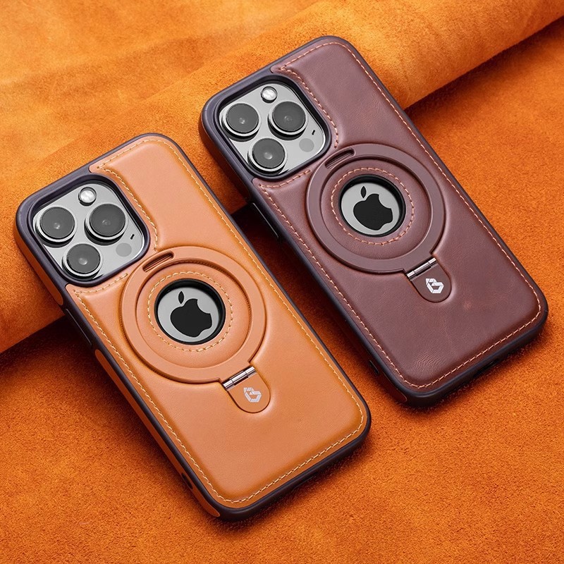 High-end Business Leather Case with Magnetic Stand and Shockproof Protection