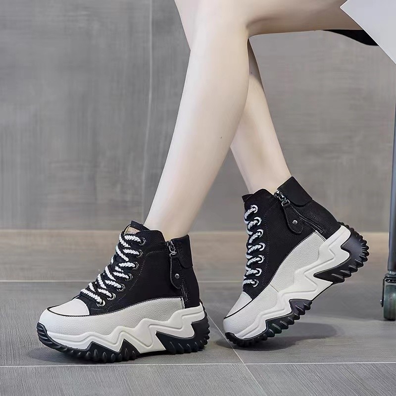 增高7CM皮面老爹鞋