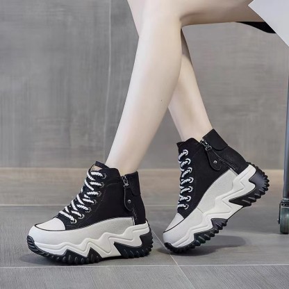 增高7CM皮面老爹鞋