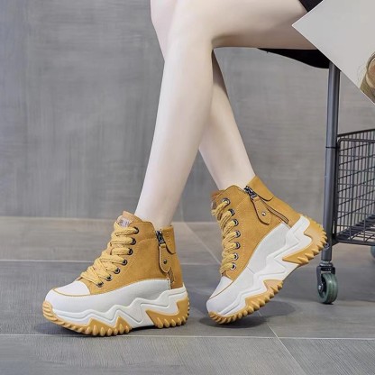 增高7CM皮面老爹鞋