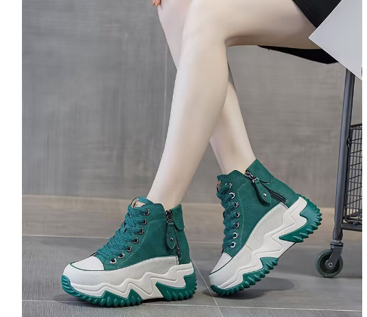 增高7CM皮面老爹鞋