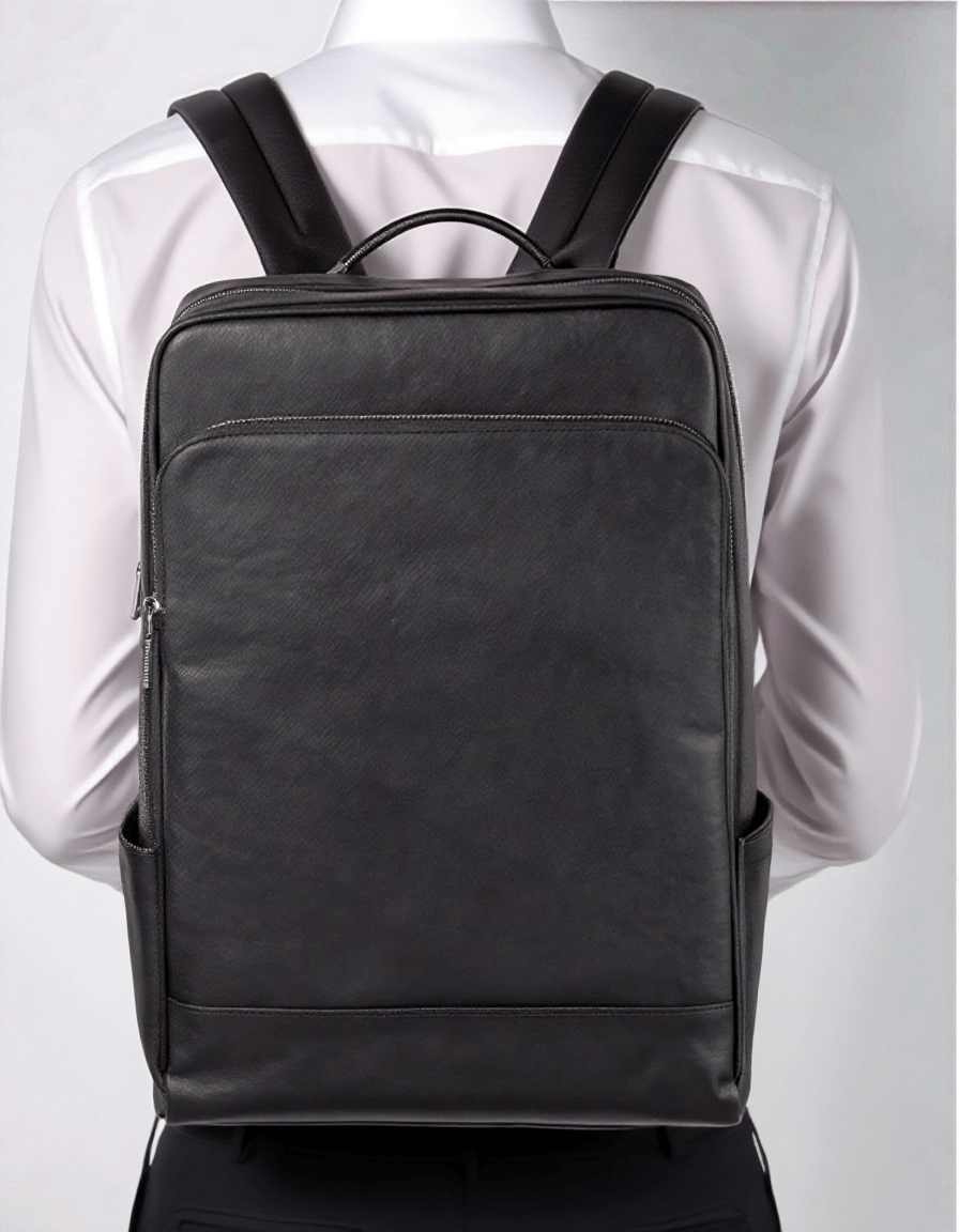 【植物鞣し牛革】オフィス用通勤バックパック 撥水仕様 ノート PC 対応