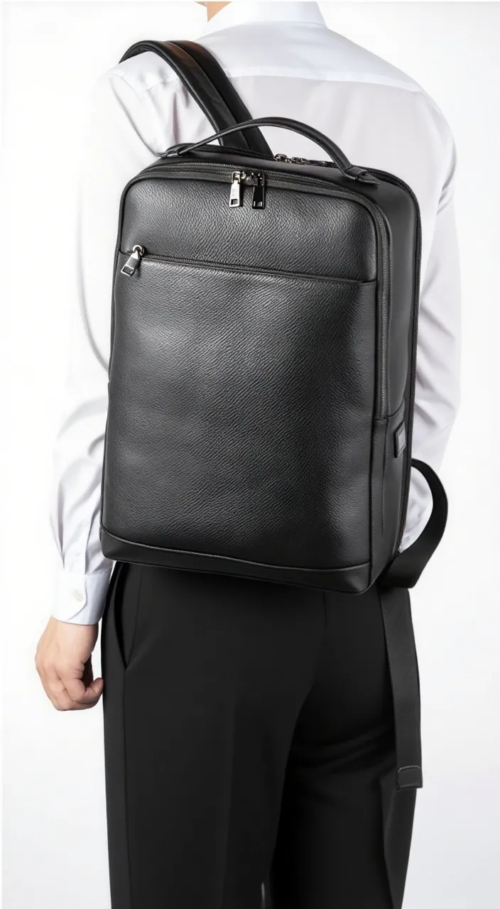 【牛革】ビジネスバックパック｜通勤・出張に最適｜15.6 インチノート収納可