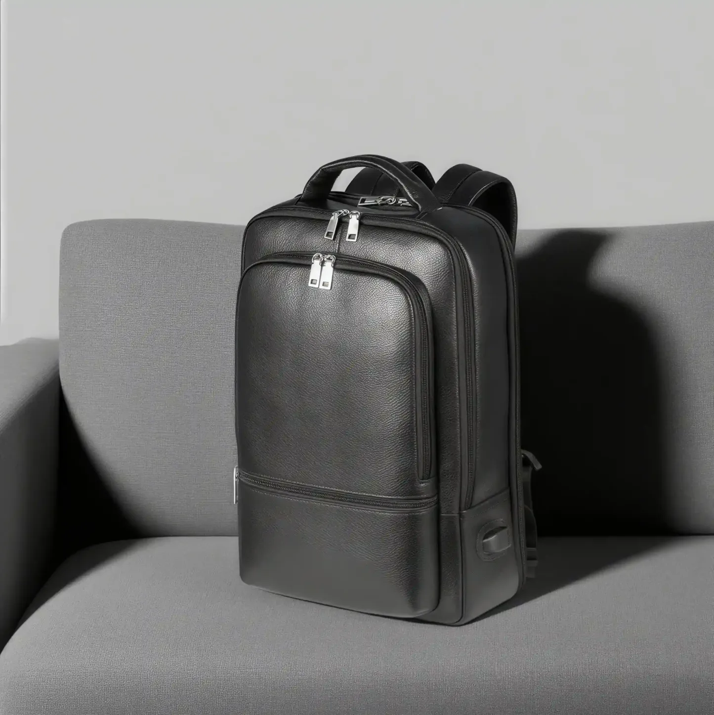 【シンプルヴィンテージ風】牛革バックパック｜通勤・ビジネス旅行に適した大容量仕様｜15.6インチ PC 収納可