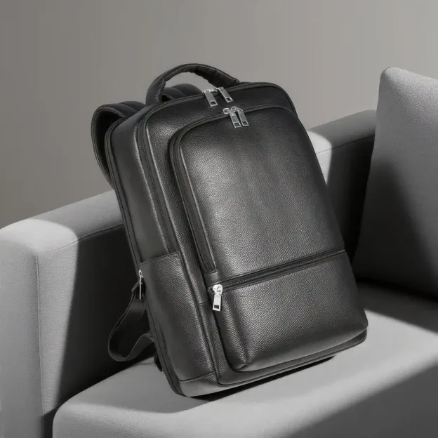 【シンプルヴィンテージ風】牛革バックパック｜通勤・ビジネス旅行に適した大容量仕様｜15.6インチ PC 収納可