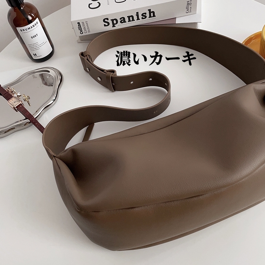 「シンプルなら快適！」•茶|黒|濃いカーキ|3色•上質な天然牛革ショルダーバッグ• 牛革斜めがけバッグ